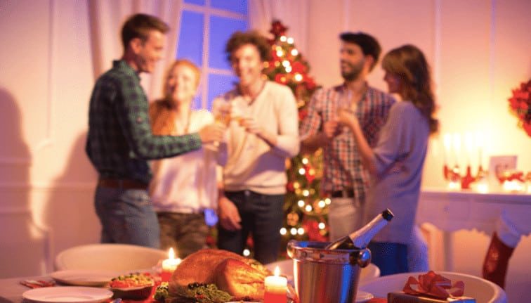 Weihnachtsfeier mit Freunden