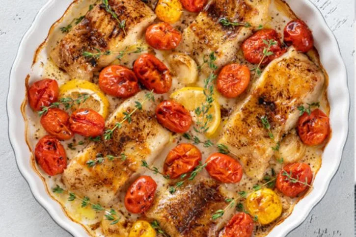 Healthy cod recipe: Cod with Cherry Tomatoes and Thyme